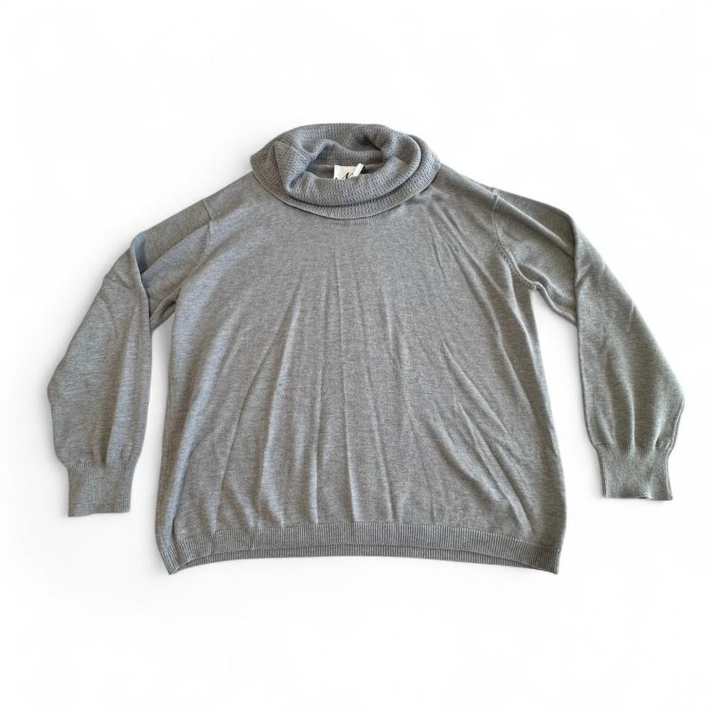 Vintage‎ N Touch Slouchy Turtleneck Sweater | Women's Size XL Gray Knit Pullover